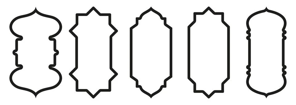 Shape Islamic door and window silhouette Arabic arch. Collection of patterns in 스톡 일러스트