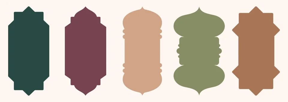Shape Islamic door and window silhouette Arabic arch. Collection of patterns in 스톡 일러스트
