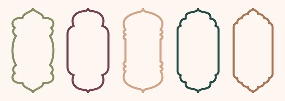 Shape Islamic door and window silhouette Arabic arch. Collection of patterns in Stock Illustration