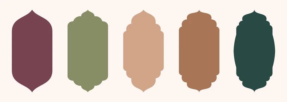 Shape Islamic frame door and window silhouette Arabic arch. Collection of Illustrazione stock