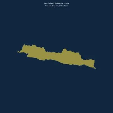 Shape of Java Island in the Java Sea, belonging to Indonesia Stock Illustration