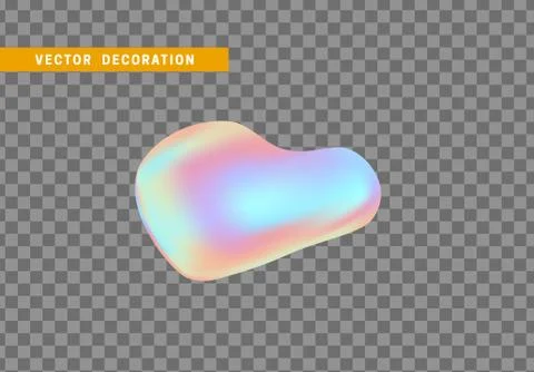 Shape liquid drops with colorful gradient. Abstract 3d fluid Stock Illustration