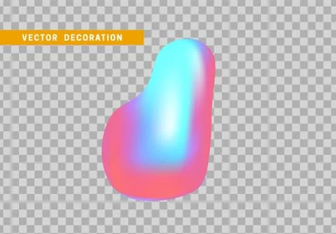 Shape liquid drops with colorful gradient. Abstract 3d fluid objects with gra 스톡 일러스트