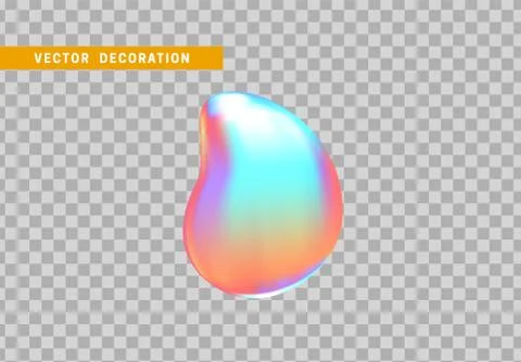 Shape liquid drops with colorful gradient. Abstract 3d fluid objects with gra Illustrazione stock