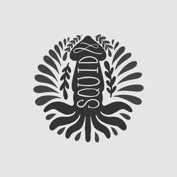 Shape logo design.Hand drawn graphic abstract.Element isolated in white Stock Illustration