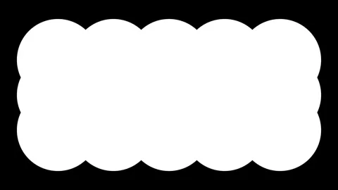 Shape made of 3 Circles, Cartoon Cloud Film Frame Matte Overlay Animation. Vídeos de archivo 335495376