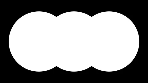 Shape made of 3 Circles, Cartoon Cloud Film Frame Matte Overlay Animation. Stock Footage 335498229