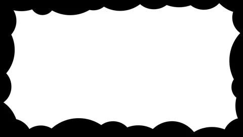 Shape made by Circles, cartoon cloud Film Frame Matte Overlay Animation. Stock Footage 335495387