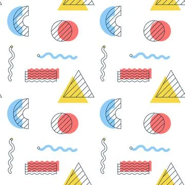 Shape Memphis Seamless Pattern Illustrazione stock