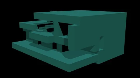 Shape morphing - dynamic voxels 3D visualization Stock Footage 92177971