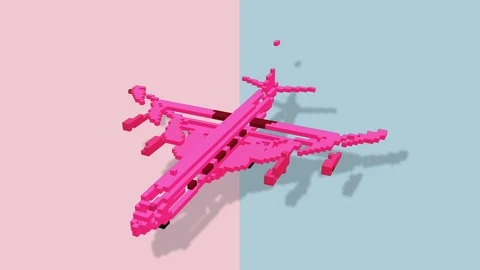 Shape morphing - dynamic voxels 3D visualization Stock Footage 92178013
