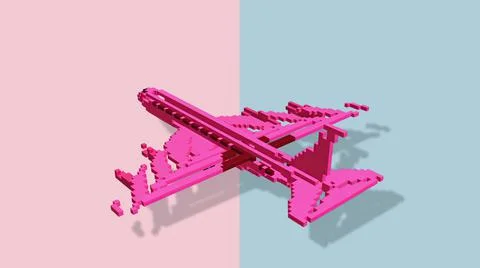 Shape morphing - dynamic voxels 3D illustration Stock Illustration