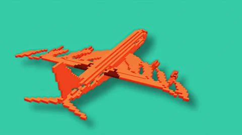 Shape morphing - dynamic voxels 3D illustration Stock Illustration