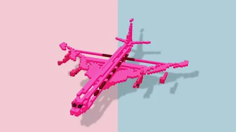 Shape morphing - dynamic voxels 3D illustration Stock Illustration