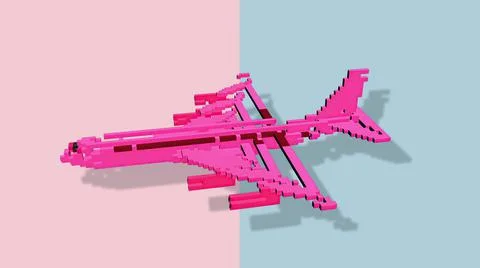 Shape morphing - dynamic voxels 3D illustration イラスト素材