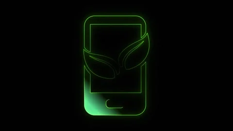 Shape Morphing Green Eco Smartphone App 4K Motion Graphics presentation rea.. Stock Footage 334581345