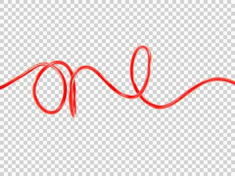 Shape or force orange wire cable of usb and adapter into a curve or angle iso Stock Photos