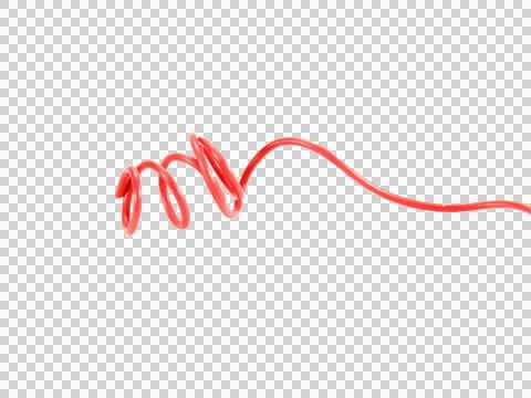 Shape or force orange wire cable of usb and adapter into a curve or angle iso Stock Photos