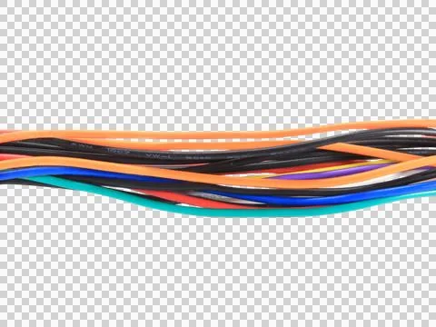 Shape or force wire cable of usb and adapter into a curve or angle.isolated o Foto stock