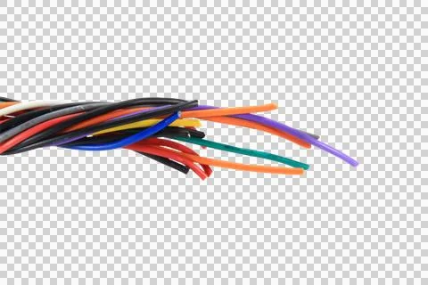 Shape or force wire cable of usb and adapter into a curve or angle.isolated o Stock Photos