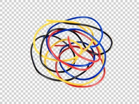 Shape or force wire cable of usb and adapter into a curve or angle.isolated o Stock Photos