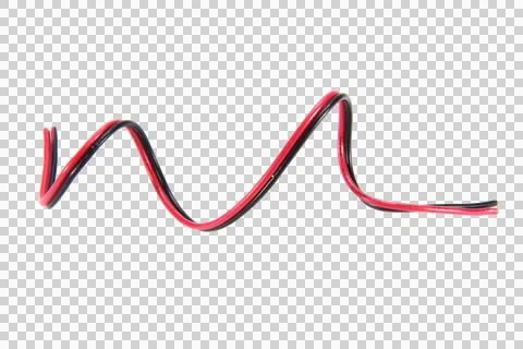 Shape or force wire cable of usb and adapter into a curve or angle isolated o Stock Photos