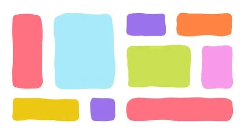 Shape Organic Liquid Rectangle Frames Set. Hand Drawn Abstract Vector Fluid 스톡 일러스트