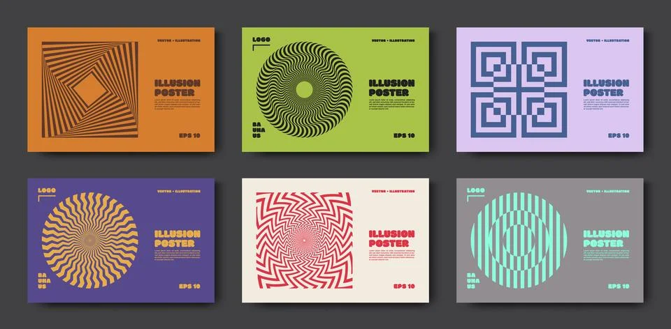 Shape patterns. Graphic illusion. Abstract line background with sun optical Stock Illustration