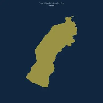 Shape of Pulau Bakumpai in the Java Sea, belonging to Indonesia Stock Illustration