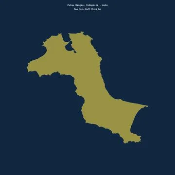 Shape of Pulau Bangka in the Java Sea, belonging to Indonesia Stock Illustration