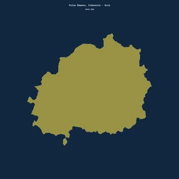 Shape of Pulau Bawean in the Java Sea, belonging to Indonesia Stock-Illustration