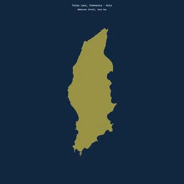 Shape of Pulau Laut in the Java Sea, belonging to Indonesia Stock-Illustration