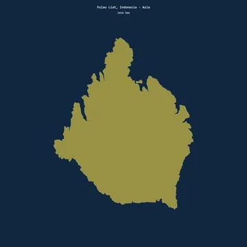 Shape of Pulau Liat in the Java Sea, belonging to Indonesia Ilustración de archivo