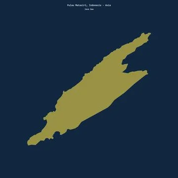 Shape of Pulau Matasiri in the Java Sea, belonging to Indonesia Stock Illustration