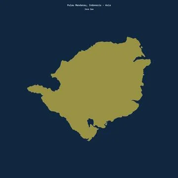 Shape of Pulau Mendanau in the Java Sea, belonging to Indonesia Stock Illustration