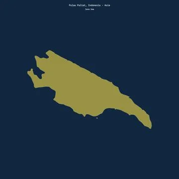 Shape of Pulau Paliat in the Java Sea, belonging to Indonesia Stock Illustration