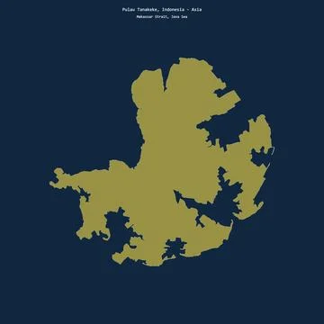 Shape of Pulau Tanakeke in the Java Sea, belonging to Indonesia Stock-Illustration