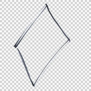 The shape of a rhombus drawn with a black marker Stock Illustration