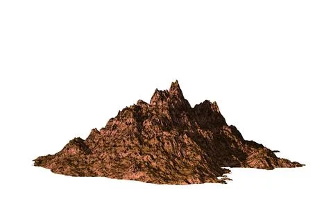 Shape rock red bump texture isolated white background 3d rendering Stock Illustration