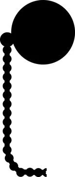 Shape Of Round Monocle On Decorative Chain 库存插图