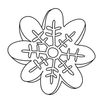 Shape snowflake gingerbread sketch doodle. Stock Illustration