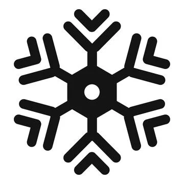 Shape snowflake icon, simple style Illustrazione stock