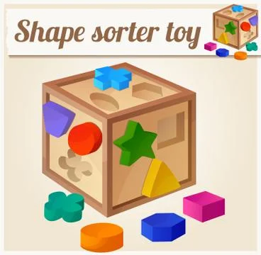 Shape sorter toy. Cartoon vector illustration Stock Illustration
