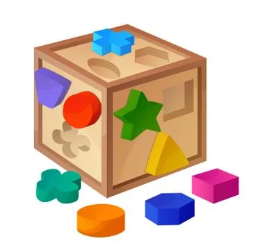 Shape sorter toy isolated on white background Stock Illustration