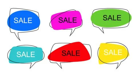 Shape speech bubble. Talk pop art bubbles colorful shapes of balloon for Illustration