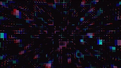 Shape Squares and Dots High Tech Background Stock Footage 270812489