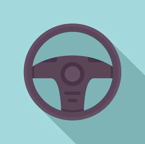 Shape steering wheel icon, flat style Illustration
