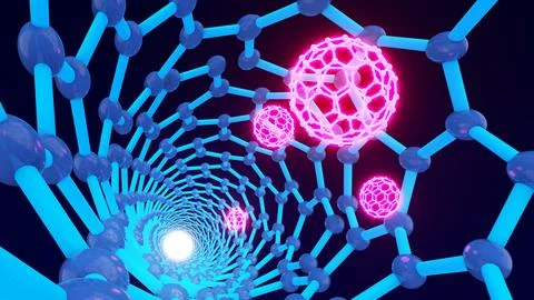 The shape structure of nanotechnology,Nanotechnology of the future,abstract.. Stock Illustration