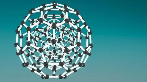 The shape structure of nanotechnology,Nanotechnology of the future,fulleren.. Foto stock