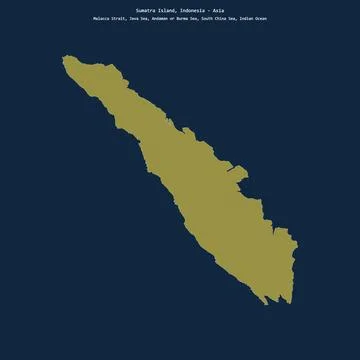 Shape of Sumatra Island in the Java Sea, belonging to Indonesia Stock Illustration